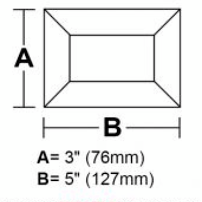 3 x 5 rectangle bevel