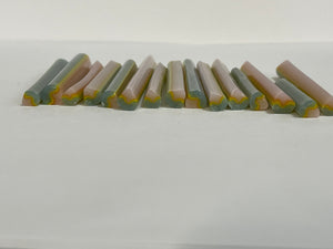 Spring rainbow leaves! 96 COE murrini, millefiore, 1.5 oz sticks
