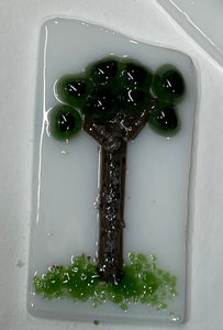 Tree tops/shamrocks/green hearts 96 COE murrini, millefiori, 1.5 oz sticks