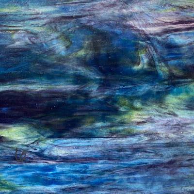 Y1634SP youghiogheny ice white, green, blue, purple stipple 11.5 x 12