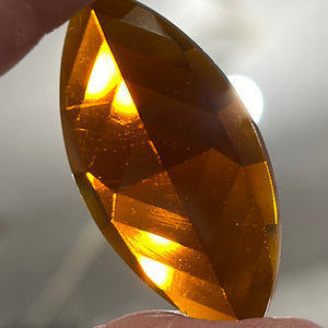 SALE:  42mm x 20mm dark amber navette jewel