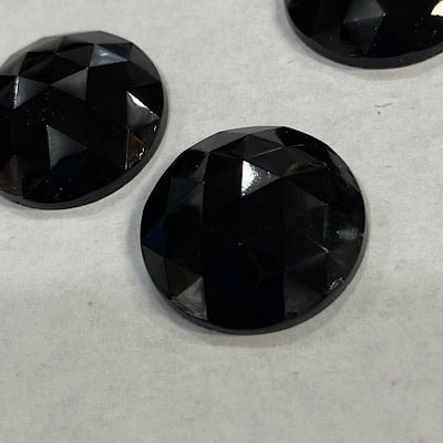 20mm black faceted jewel