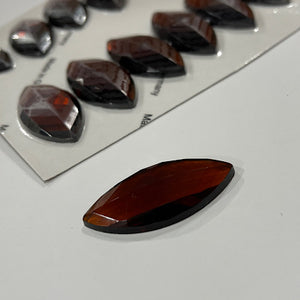 SALE:  42mm x 20mm dark amber navette jewel
