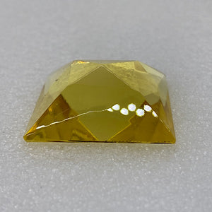 35mm square yellow faceted jewel