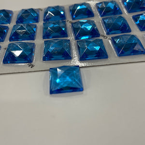 SALE:  18mm square aquamarine faceted jewel