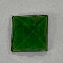 Load image into Gallery viewer, SALE:  18mm square emerald green faceted jewel