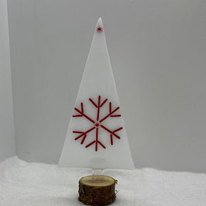 White with red snowflake Christmas trees