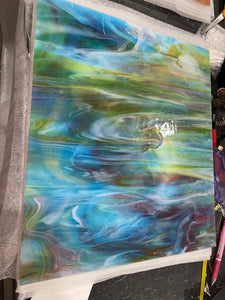WIWO35 wissmach pink, yellow, blue, white wispy 8 x 14