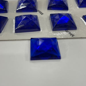 SALE:  20mm square cobalt blue faceted jewel