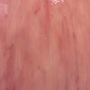AG127 artisan glass rich coral pink, white wispy 12 x 15