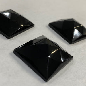 Sale: 25mm square black faceted jewel