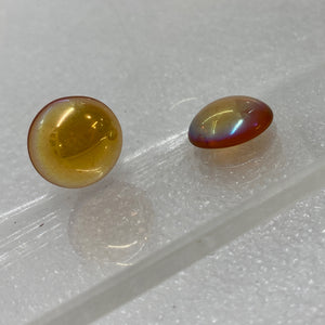 SALE:  15mm medium amber iridescent smooth jewel