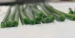 green leaves 96 COE murrini, millefiore, 1.5 oz sticks