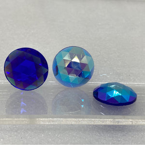 20mm cobalt blue iridescent faceted jewel