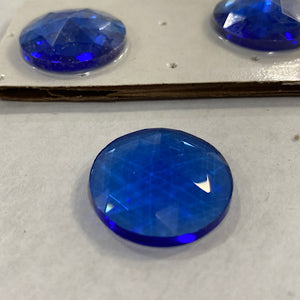 25mm medium blue faceted jewel