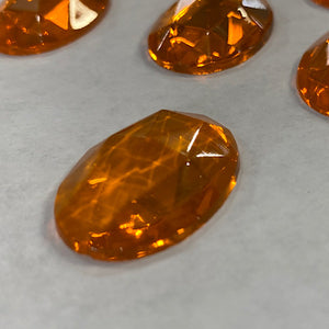 Sale: 18mm x 25mm orange faceted oval jewel