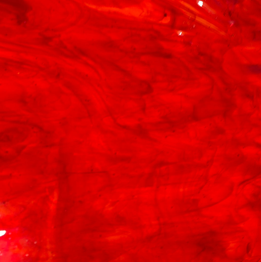 AG201 artisan glass cherry red cathedral 12 x 15