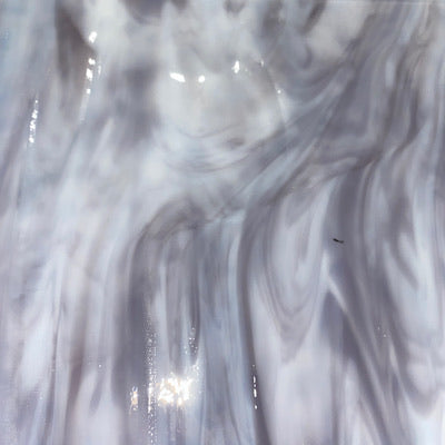 B2304 bullseye white opal, lavender blue streaky 90 COE 8.75 x 10