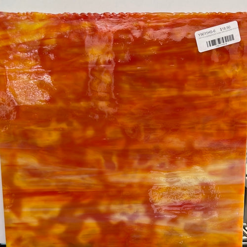 Y9011HS youghiogheny red, orange, white opal mottled 11.5 x 12