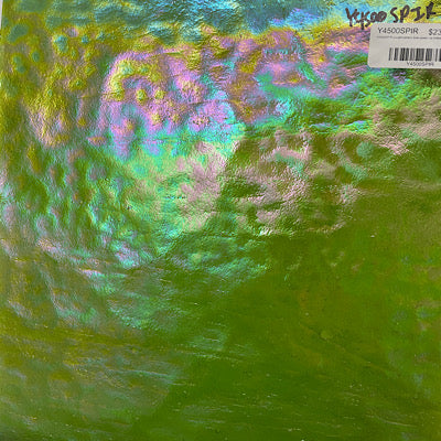 Y4500SPIR youghiogheny lime green ice iridescent stipple 11.5 x 12