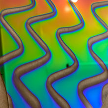Load image into Gallery viewer, CBS rainbow 2+ twizzle dichroic on 0.040 float glass, quarter sheet