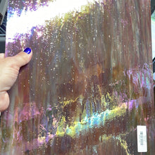 Load image into Gallery viewer, AG124I artisan glass rust opal with white, blue 10.25 x 10.25