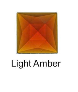 25mm square light amber faceted jewel