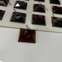 Load image into Gallery viewer, SALE:  20mm square dark amber faceted jewel