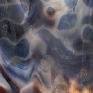 AG108 artisan glass purple, blue, white mottled 12 x 15