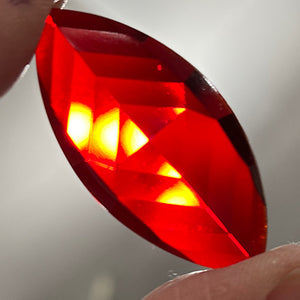 SALE:  42mm x 20mm dark red navette jewel
