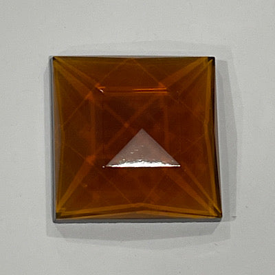 SALE:  30mm square light amber faceted jewel