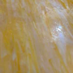 AG211 artisan glass peach opal with white & yellow