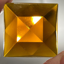 Load image into Gallery viewer, SALE:  30mm square light amber faceted jewel