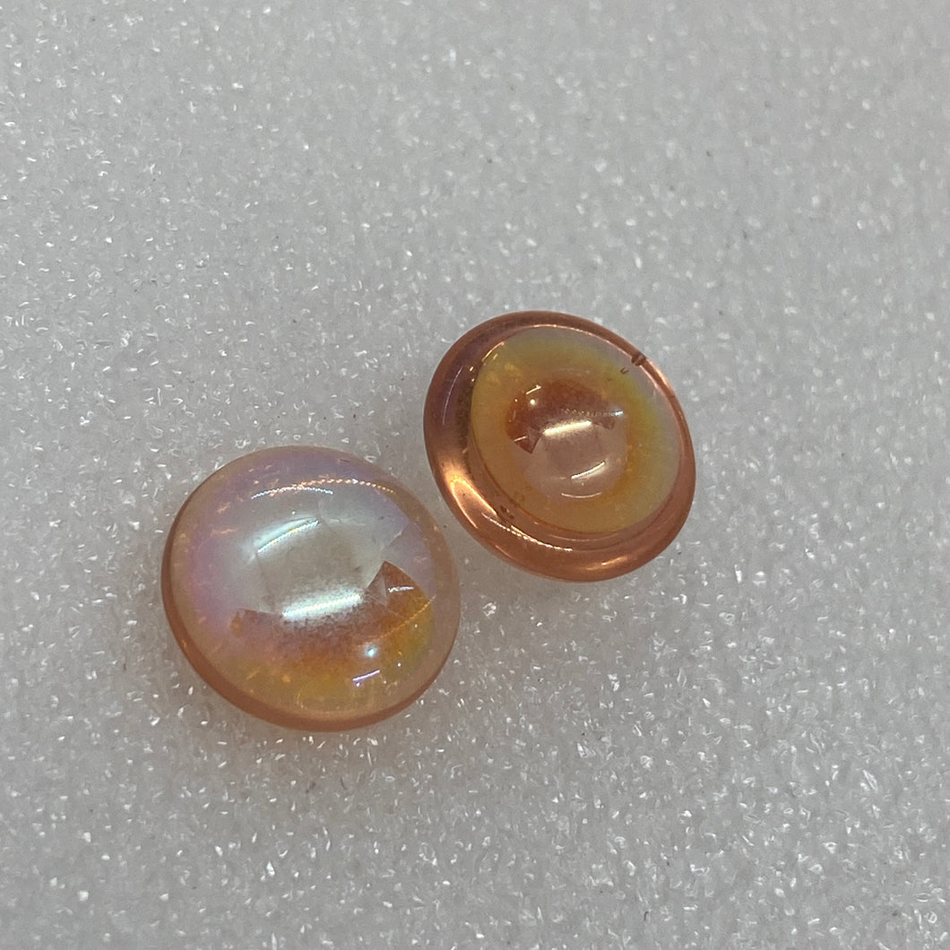 15mm peach iridescent smooth jewel