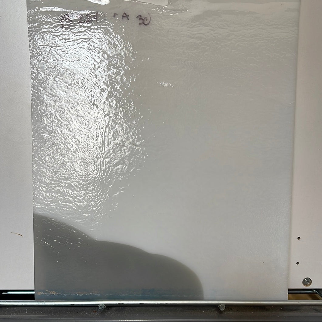 SALE: B2249CA30 bullseye white with gray cascade 90 COE 8.75 x 10