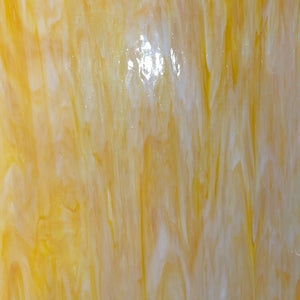 AG211 artisan glass peach opal with white & yellow 12 x 15
