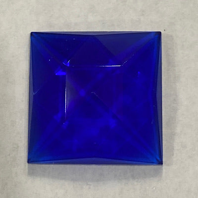 25mm square cobalt blue faceted jewel