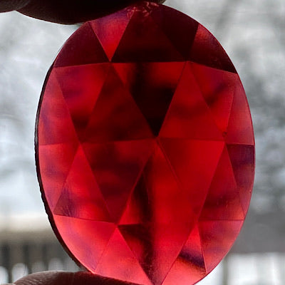 40mm x 30mm gold pink faceted jewel