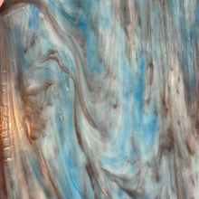 Load image into Gallery viewer, AG103I artisan glass sky blue, dark purple, white iridescent 12 x 15