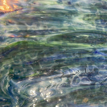 Load image into Gallery viewer, AG100 artisan glass blue, green, white mottled 12 x 15