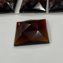 Load image into Gallery viewer, Sale: 30mm square dark amber faceted jewel