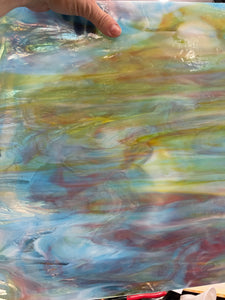 WIWO35 wissmach pink, yellow, blue, white wispy 8 x 14