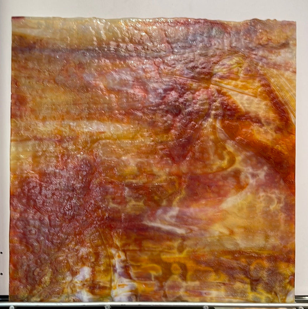 Y9011HS youghiogheny red, orange, white opal mottled 11.5 x 12