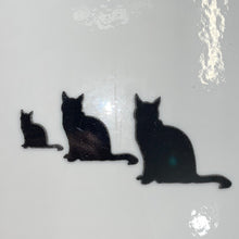 Load image into Gallery viewer, pre-cut sitting cat, oceanside black 96 COE, 3 sizes available