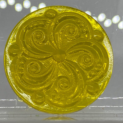 SALE:  35mm yellow swirl jewel