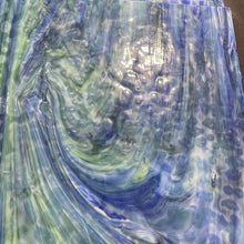 Load image into Gallery viewer, AG100 artisan glass blue, green, white mottled 12 x 15