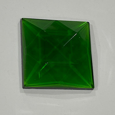 SALE:  30mm square emerald green faceted jewel
