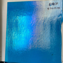 Load image into Gallery viewer, B111631 bullseye turquoise iridescent 90 COE 8.75 x 10
