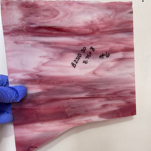 B231030 bullseye cranberry & white opal 90 COE
