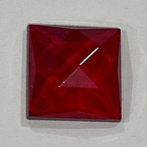 SALE:  18mm square dark red faceted jewel